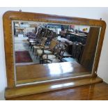 A Victorian walnut and tunbridgeware overmantel mirror, 104cm wide