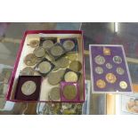 A selection of commemorative coins