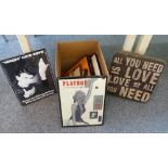 A selection of framed poster prints and similar including Playboy