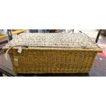 A wicker basket, approximately 93 x 50 x 36cm