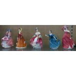 Five Royal Doulton figurines - Mary HN4114, Rhapsody HN2267, Southern Belle HN2229, Julia HN2705 and