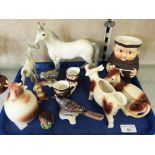 Twelve Goebel figures including horse and foal, cow creamer, birds etc