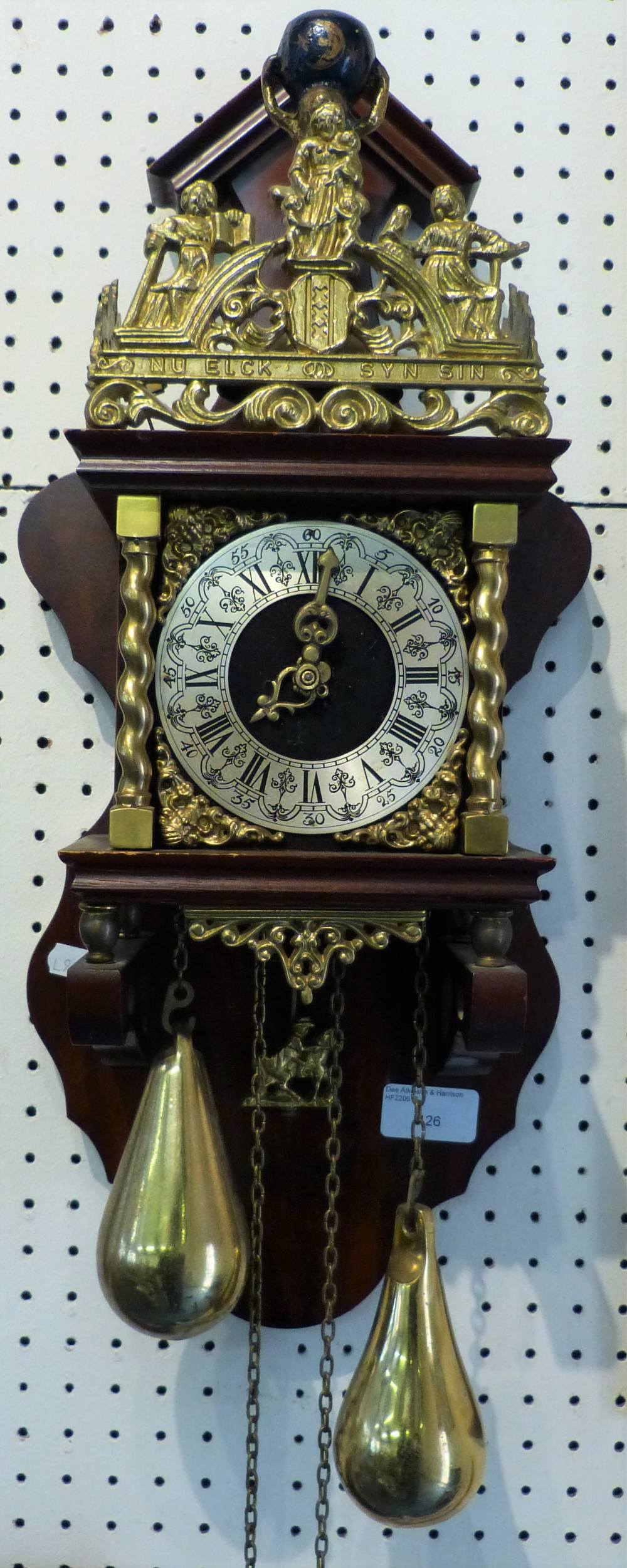 A Dutch Friesland style twin weight wall clock