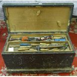 A carpenter's tool chest and contents