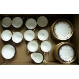 Aynsley - Ten cups, saucers and side plates together with milk and sugar, two spare plates and two