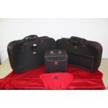 Ferrari 456 GT 3-Piece Schedoni leather luggage set, original and unused Schedoni bags in black