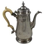 A George II silver coffee pot, by Peter Archambo II & Peter Meure, London 1756, of baluster form