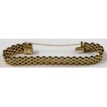 A 9ct gold brick link bracelet, weight 22 grams.