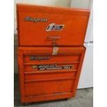 A Snap-On two tier tool box together with the contents