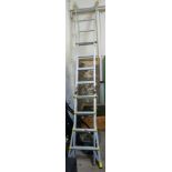 A folding aluminium ladder