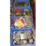 Four boxes of various tools and fastenings