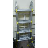 A folding aluminium ladder