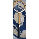 *A shop display oversized Slazenger badminton racket, 181cm tall