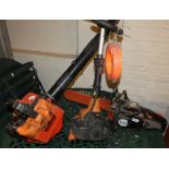 A Tanaka ECS-335 LC petrol chain saw, a Tanaka Pro Force petrol leaf blower and a Tanaka petrol