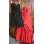 A Tiffany red ball gown together with a Hannahs ladies black dress (2)