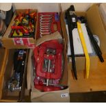 A quantity of new, unused hand tools including screwdrivers, clamps and spanners