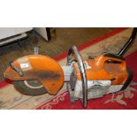 A Stihl TS 400 petrol stone cutter with water feed
