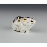 A Royal Crown Derby Imari pattern paperweight Bank Vole with silver stopper 3"