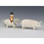 A Beswick figure of a pig Champion Wall Queen 7cm together with a John Beswick figure Norman