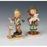 Three Goebel figures - The Log Sheep 68/0 14cm, a Chorister no.129 14cm and 1 other boy singer