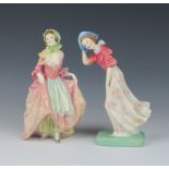 Two Royal Doulton figures Suzette HN1487 19cm and Windflower HN1763 19cm