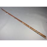 Farlows of London, a 15ft spliced salmon fishing rod with 2 tips, circa 1900