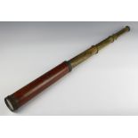 A 19th Century mahogany and brass 4 draw telescope