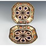 A pair of Royal Crown Derby Imari pattern octagonal plates 23cm