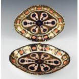 A pair of Royal Crown Derby Imari pattern shaped dishes 29cm