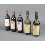 Two bottles of Grand Cru Classe Chateau Talbot Saint Julien 1976, 2 bottles of Chateau de