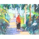 Roger Dellar, pastel, signed, "Kew Gardens" with Burford Gallery label to verso31cm x 39cm