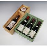 A boxed set of 3 Grands Vins De La Vieille du Rhone comprising a bottle of 2002 Chateauneuf de