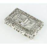 A George IV rectangular silver snuff box decorated with a view of Windsor Castle, the body with