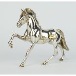 A silver plated figure of a standing horse 70cm