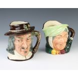 Two Royal Doulton character jugs - Complete Angler Izaak Walton D6404 17cm, Sairey Gamp D5451 17cm