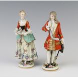 A pair of early 20th Century Austrian figures of lady and gentleman 15cm Both figures are chipped