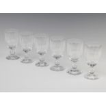 Six Waterford Crystal Colleen pattern sherry glasses 10.5cm