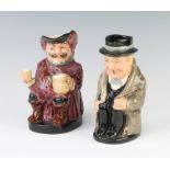 Two Royal Doulton Toby jugs - Winston Churchill 14cm and Falstaff 14cm