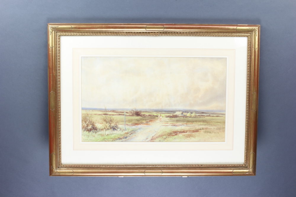 Alexander Molyneux Stannard, (1878-1975), watercolour signed, a gentleman on horseback in an - Image 2 of 3