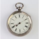 A silver key wind pocket watch