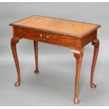 A Georgian rectangular mahogany writing/side table with inset tooled leather writing surface, fitted