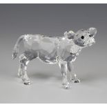 A Swarovski Crystal calf 905776/9100000089 2008 by Edith Mair 6cm, boxed