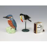 A Swarovski Crystal figure of a Paradise Belyaka Toucan on a metal stand 8cm together with a do,