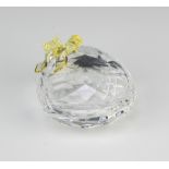 A Swarovski Crystal Anna jewel box with yellow hearts by Edith Mair 666890/7400200405 2004 6cm