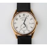 A gentleman's Stuhrling Original automatic calendar wristwatch with leather strap and original box