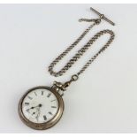 A silver pair cased pocket watch with seconds at 6 o'clock and a do. Albert This watch is not