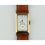 Rolex. A gentleman's 1930's Rolex Prince 9ct yellow gold rectangular wrist watch, the movement