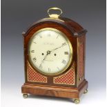 Thomas W Field of Aylesbury, a Georgian fusee striking bracket clock with painted dial and Roman