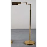 A BRASS ADJUSTABLE READING LAMP, 1970s,