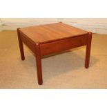 A TEAK SQUARE LOW TABLE, DANISH, 1970s,